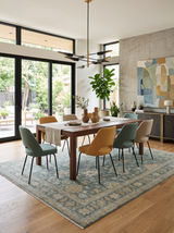 Made to Order Teal, Olive and Silver Antique Style Hand knotted Oushak wool Area Rug