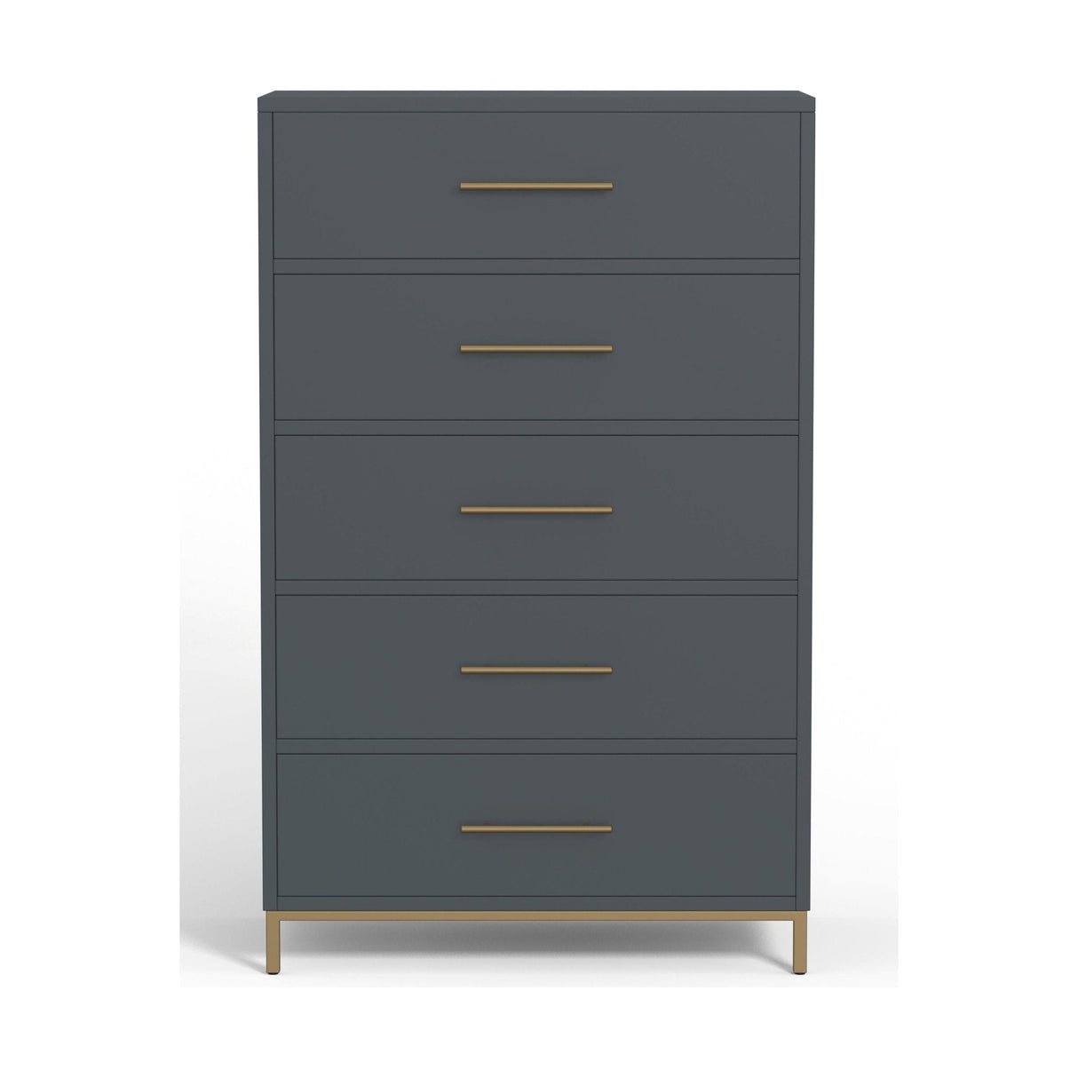 Madelyn Five Drawer Chest, Slate Gray-Dresser & Chest-Parc Decor