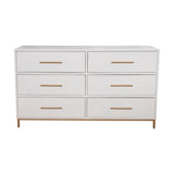 Madelyn Six Drawer Dresser, White-Dresser & Chest-Parc Decor