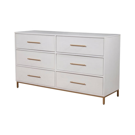 Madelyn Six Drawer Dresser, White-Dresser & Chest-Parc Decor