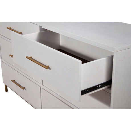 Madelyn Six Drawer Dresser, White-Dresser & Chest-Parc Decor