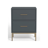 Madelyn Two Drawer Nightstand, Slate Gray-Nightstands-Parc Decor
