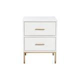 Madelyn Two Drawer Nightstand, White-Nightstands-Parc Decor