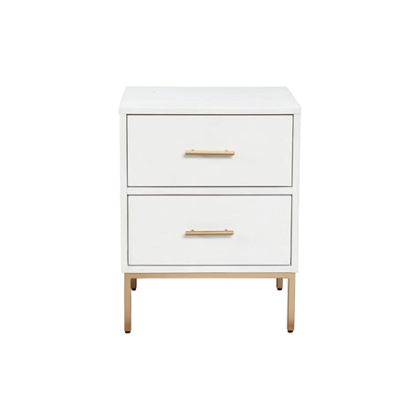 Madelyn Two Drawer Nightstand, White-Nightstands-Parc Decor