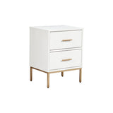 Madelyn Two Drawer Nightstand, White-Nightstands-Parc Decor