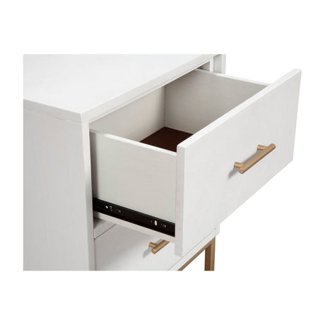 Madelyn Two Drawer Nightstand, White-Nightstands-Parc Decor