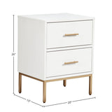 Madelyn Two Drawer Nightstand, White-Nightstands-Parc Decor