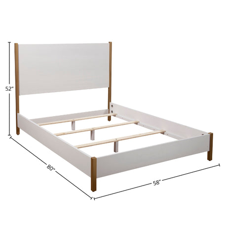 Madelyn Upholstered Panel Bed, Neutral White