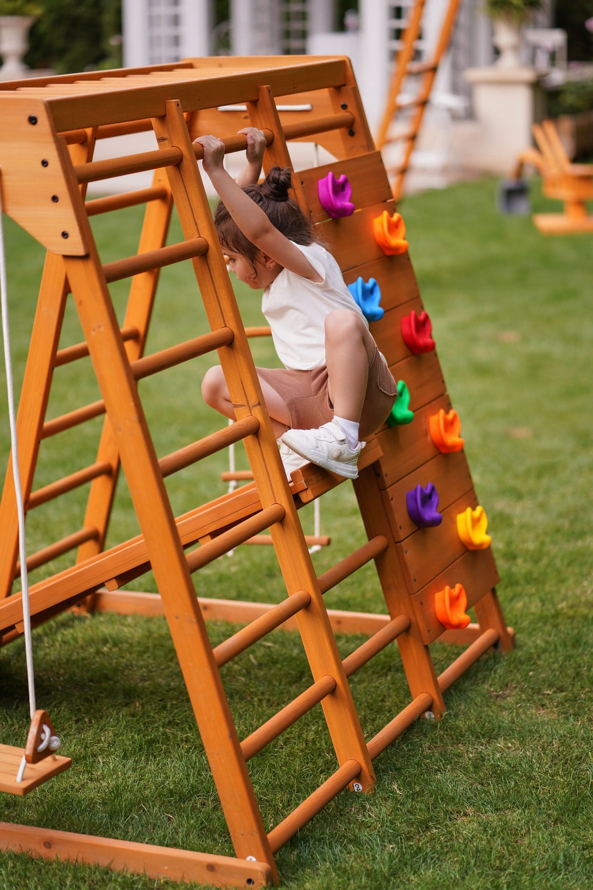 Magnolia 7-in-1 Real Wood Playset | Indoor & Outdoor Climbing Gym for Kids-Outdoor-Parc Decor