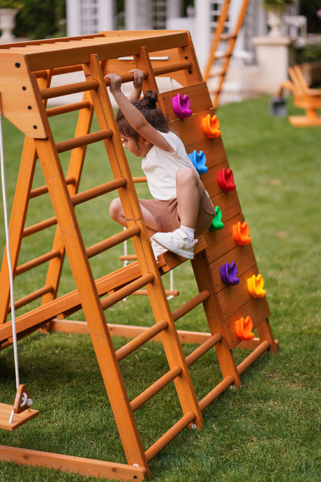 Magnolia 7-in-1 Real Wood Playset – Indoor & Outdoor Climbing Gym for Kids-Outdoor-Parc Decor