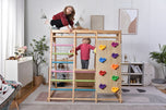 Magnolia | Indoor Wooden Jungle Gym with Monkey Bars, Rock Wall & Swing