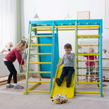 Magnolia | Indoor Wooden Jungle Gym with Monkey Bars, Rock Wall & Swing