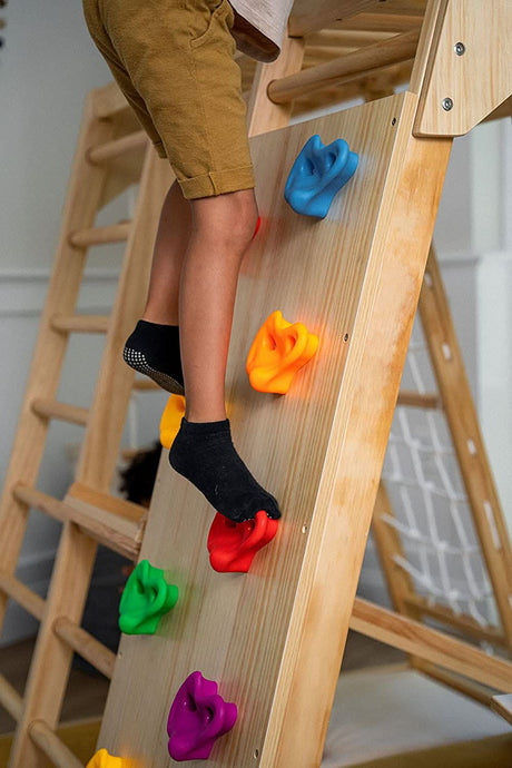 Magnolia | Indoor Wooden Jungle Gym with Monkey Bars, Rock Wall & Swing