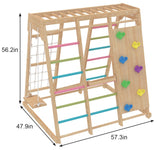 Magnolia | Indoor Wooden Jungle Gym with Monkey Bars, Rock Wall & Swing