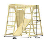 Magnolia | Indoor Wooden Jungle Gym with Monkey Bars, Rock Wall & Swing