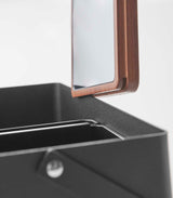 Makeup Organizer with Mirror - Steel + Wood-Skin and Hair Care-Parc Decor