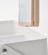 Makeup Organizer with Mirror - Steel + Wood-Skin and Hair Care-Parc Decor