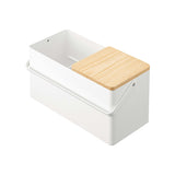 Makeup Organizer with Mirror - Steel + Wood-Skin and Hair Care-Parc Decor