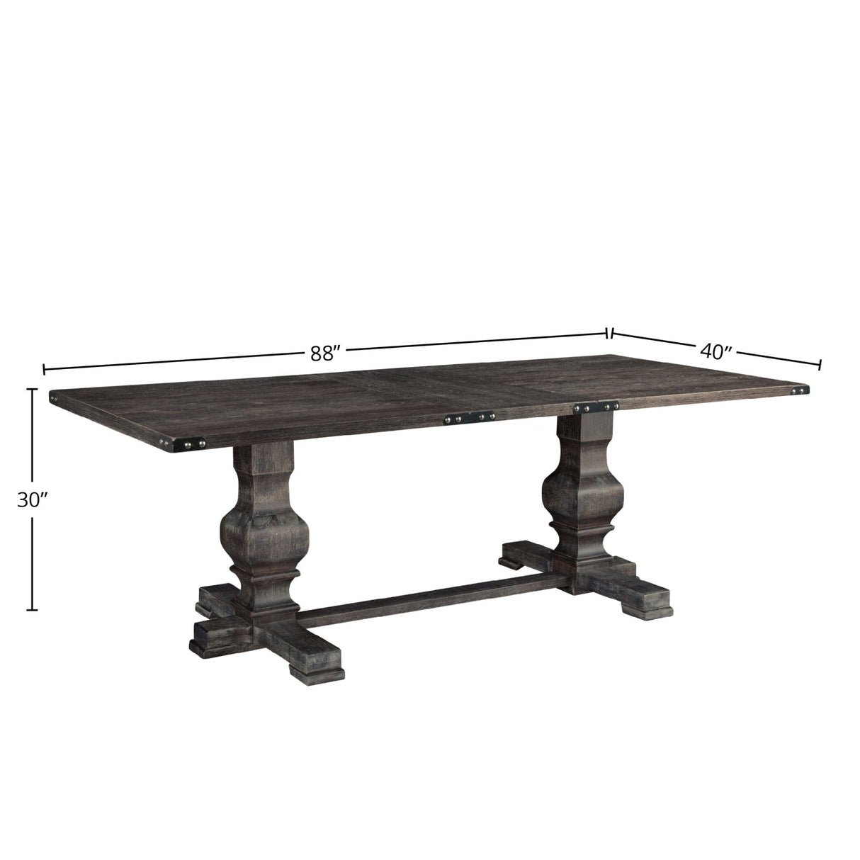 Manchester Dining Table, Charcoal-Dining Tables-Parc Decor