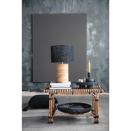 Mango Wood Taper Candle Holder, Black-Candles and Candle Accessories-Parc Decor