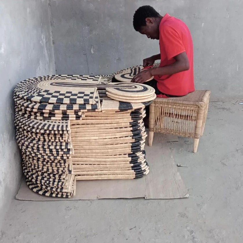 Maravi Patterned Black & Natural Woven Wall Art-Wall Décor-Parc Decor