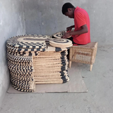 Maravi Patterned Black & Natural Woven Wall Art-Wall Décor-Parc Decor