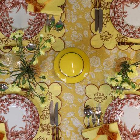 Marigold Flora Parlour Premium Linen Tablecloth