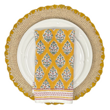 Marigold Raffia Placemats, Boho Round Natural Hand Woven Placemats, Table Mats for Dining Table-table tops-Parc Decor
