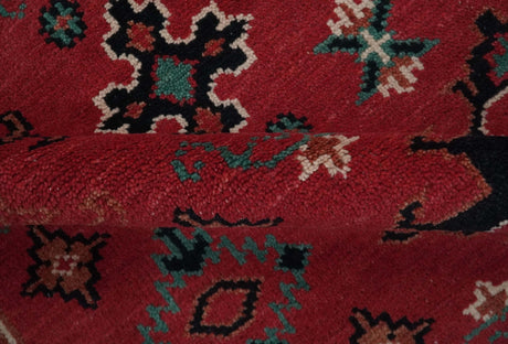 Maroon and Black Traditional Oriental Hand Knotted Custom Made wool Area Rug