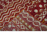 Maroon and Ivory 5.6x8.6 Hand Knotted Southwestern Tribal Trellis Recycled Silk Rug