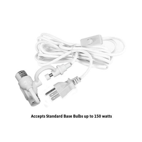 MAST Plug-In Wall Mount Pendant, 2 Light White Cord/Arm with Diffuser, Rounded Corner Square Oatmeal Drum Shade 14"W-Parc Decor