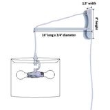 MAST Plug-In Wall Mount Pendant, 2 Light White Cord/Arm with Diffuser, Rounded Corner Square Oatmeal Drum Shade 14"W