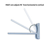 MAST Plug-In Wall Mount Pendant, 2 Light White Cord/Arm with Diffuser, Rounded Corner Square Oatmeal Drum Shade 14"W