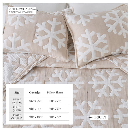 Matelassé Snowflake Quilt Set - Nino Collection