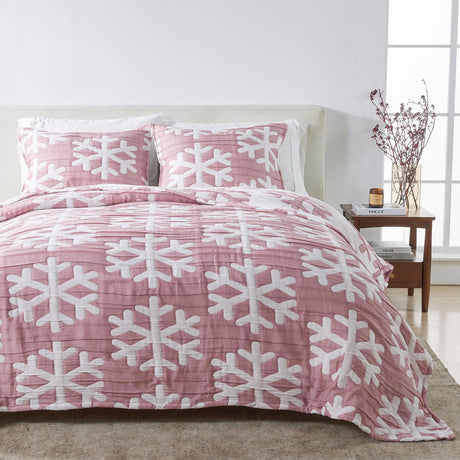 Matelassé Snowflake Quilt Set - Nino Collection-Quilts & Comforters-Parc Decor