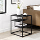 Maya 16" Contemporary Metal and Wood Side Table-Occasional-Parc Decor