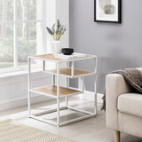 Maya 16" Contemporary Metal and Wood Side Table-Occasional-Parc Decor