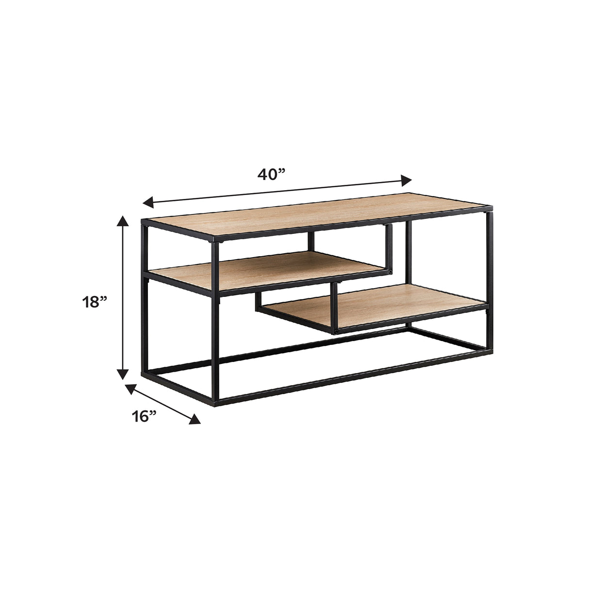 Maya 40" Contemporary Metal TV Stand-Entertainment-Parc Decor