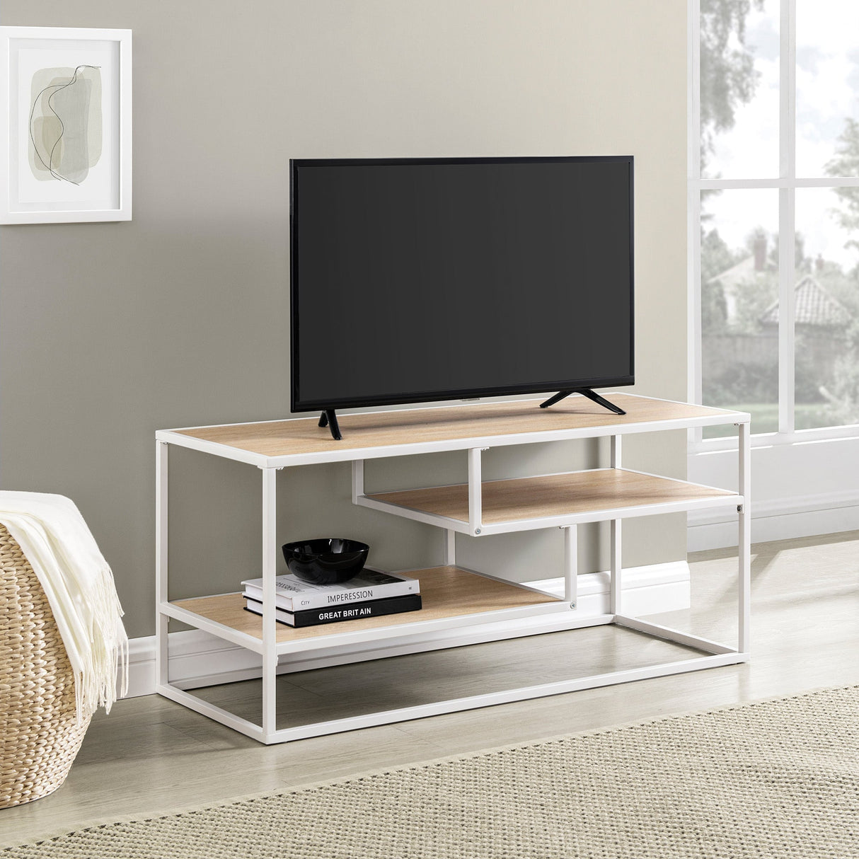 Maya 40" Contemporary Metal TV Stand-Entertainment-Parc Decor