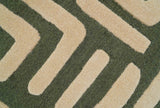 Maze Custom Made Modern Abstract Design Olive Hand Tufted Wool Area Rug