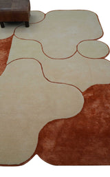 Maze Custom Made Modern Design Beige Hand Tufted Wool Rug