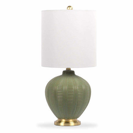 McMurray Green Textured Table Lamp-Lighting-Parc Decor