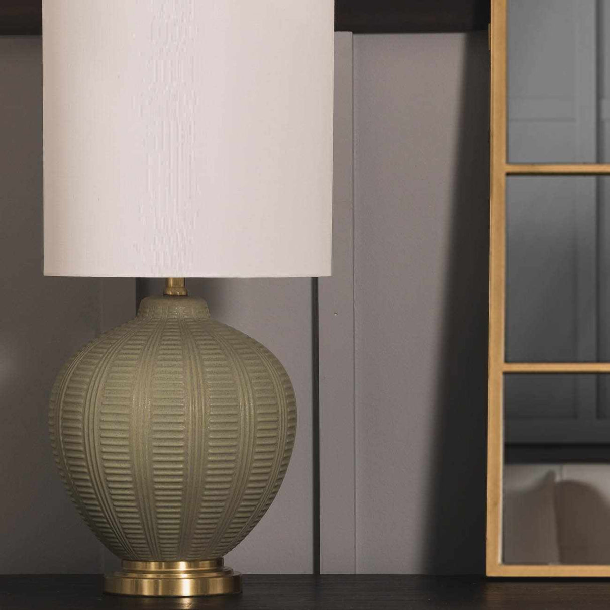 McMurray Green Textured Table Lamp-Lighting-Parc Decor