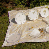 Meadow Flora Scalloped Ceramic Dinner Plates – Case of 12 (+3 Bonus Plates)