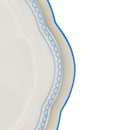 Meadow Flora Scalloped Ceramic Dinner Plates – Case of 12 (+3 Bonus Plates)