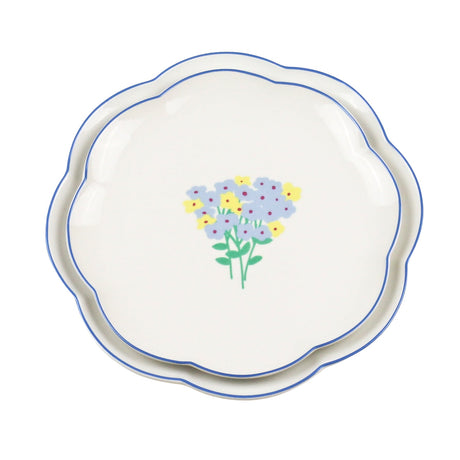 Meadow Flora Scalloped Ceramic Starter Plates – Case of 12 (+3 Bonus Plates)