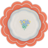 Meadow Flora Scalloped Ceramic Starter Plates – Set of 4 (+1 Bonus Plate)