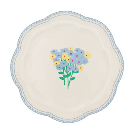 Meadow Flora Scalloped Ceramic Starter Plates – Set of 4 (+1 Bonus Plate)