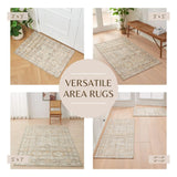 Medallion Machine Washable Accent Area Rug 5' x 7' - Nava Collection-Rugs-Parc Decor