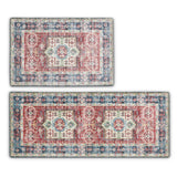 Medallion Machine Washable Accent Area Rug & Runner 2 Pack - Nava Collection-Rugs-Parc Decor
